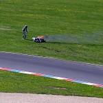 das brennende Motorrad